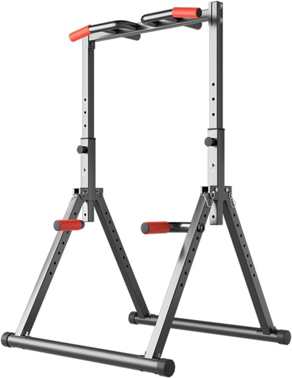 Power Tower Dip Station Pull Up Bar Station Multifunction Fitness Tower Training Equipment for Home Gym Strength Workout Station, 8-Level Adjustment 1300Lbs Capacity