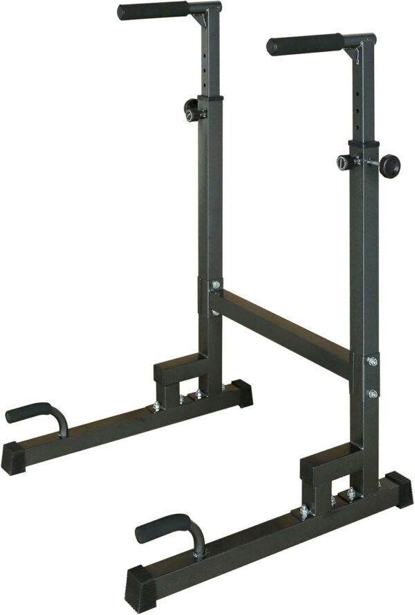 Dip Station with Bench Pull Up Bar Stand Adjustable Height Heavy Duty Multi-Function Fitness Training Equipment