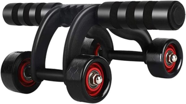 4-Wheel  Abdominal Exercise Roller for Six Pack Abs, Core Workout Trainer, Stomach Exercises with Knee Mat, Sport Fitness for Men and Women