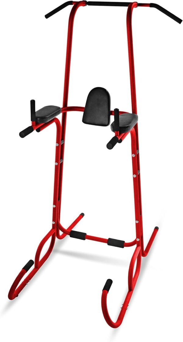 Power Tower - Dip Bar Pull Up Bar Station with Smart Workout App - Dip Bars for Home Workout - Up to 250 lbs Weight Capacity