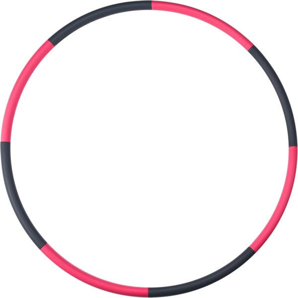 Stainless Steel Weighted Hula Hoop for Adults - Detachable Ergonomic Design for Muscle Strengthening and Weight Loss - Easy to Adjust and Carry for Home Fitness - Pink and Gray