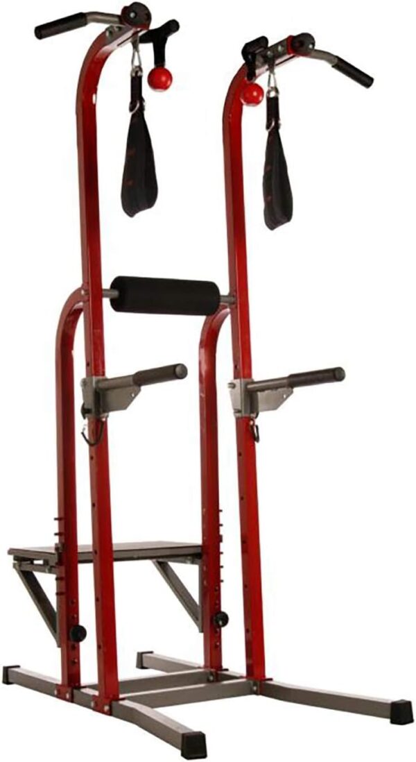 Power Tower - Dip Bar Pull Up Bar Station with Smart Workout App - Dip Bars for Home Workout - Up to 250 lbs Weight Capacity