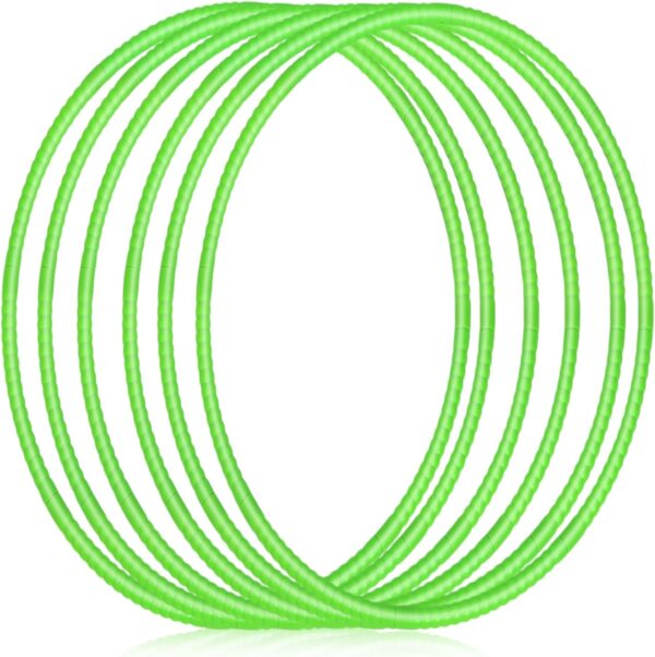 10 Pcs Exercise Hoop Adjustable Detachable Plastic Toy Hoop Colored Hoop Circles Playground Toys for Gymnastics Games Dog Agility Equipment Party Decor, 28 Inch (Green)