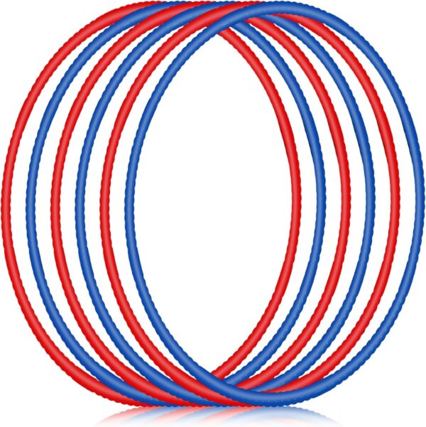 6 Pcs Exercise Hoop Detachable Fitness Rings Adjustable Hoop Plastic Toy Fitness Hoop Playground Toys Colored Hoop Circles for Teens Games Gymnastics Agility, 28 in(Dark Blue, Red)